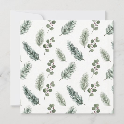 Minimal Christmas Pine Pattern, Scandi Style Karte (Vorderseite)