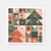 Minimal Christmas Tree and Stars geometry Serviette (Vorderseite)