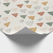 Minimal Christmas Trees Pattern Geschenkpapier (Ecke)