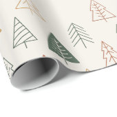 Minimal Christmas Trees Pattern Geschenkpapier (Rolleneckpunkt)