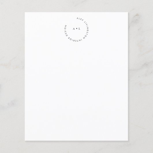 Minimal Circle Monogram Logo Business Stationery (Vorderseite)