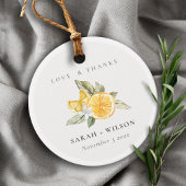 Minimal Citrus Lemon Botanical Boho Wedding Geschenkanhänger
