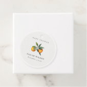 Minimal Citrus Orange Botanical Boho Babydusche Geschenkanhänger (Beispiel)