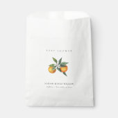 Minimal Citrus Orange Botanical Boho Babydusche Geschenktütchen (Vorderseite)