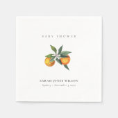 Minimal Citrus Orange Botanical Boho Babydusche Serviette (Vorderseite)