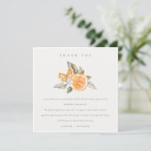 Minimal Citrus Orange Botanical Boho Fauna Hochzei Dankeskarte (Stehend Vorderseite)