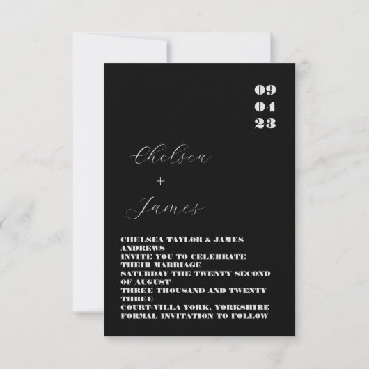 Minimal Classic Black Wedding (Vorderseite)