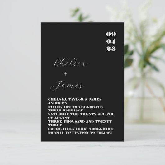 Minimal Classic Black Wedding (Stehend Vorderseite)