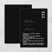 Minimal Classic Black Wedding (Vorne/Hinten)