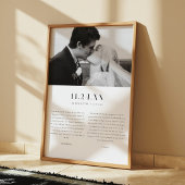 Minimal Classic Black & White Wedding Vows Photo Poster