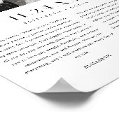 Minimal Classic Black & White Wedding Vows Photo Poster (Ecke)