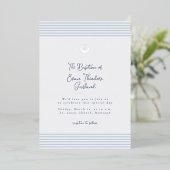 Minimal classic blue baptism Foil Invitation Folieneinladung (Stehend vorne)