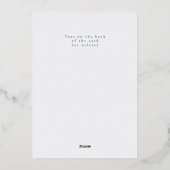 Minimal classic blue baptism Foil Invitation Folieneinladung (Rückseite)