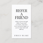 Minimal Classic Business Referral Card (Vorderseite)