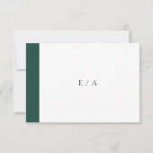 Minimal Classic Elegant Emerald Green Wedding RSVP Karte (Rückseite)