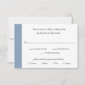 Minimal Classic Formal Elegant Dusty Blue Wedding RSVP Karte (Vorderseite)