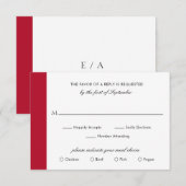 Minimal Classic formale Elegante Schwarze Hochzeit RSVP Karte (Vorne/Hinten)