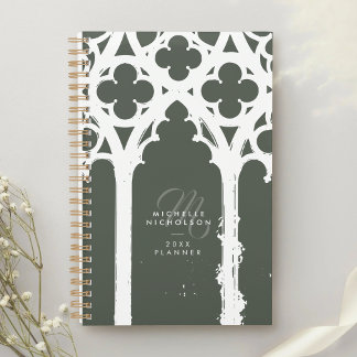 Minimal Classic Gothic Window Typography Olive Planer