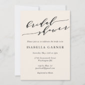 Minimal Classic Ivory Cream Script Brautparty Einladung (Vorderseite)