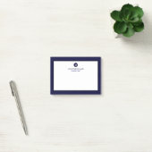 Minimal Classic Monogram Navy Blue Post-it Klebezettel (Büro)