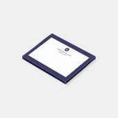 Minimal Classic Monogram Navy Blue Post-it Klebezettel (angewinkelt)