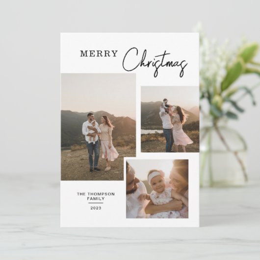 Minimal Classic Multi Foto Weihnachten (Stehend Vorderseite)