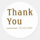 Minimal Classic Personalized Round Thank You Gift Runder Aufkleber (Vorderseite)