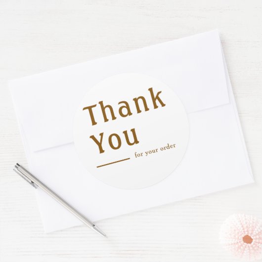 Minimal Classic Personalized Round Thank You Gift Runder Aufkleber (Umschlag)