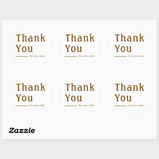 Minimal Classic Personalized Round Thank You Gift Runder Aufkleber (Blatt)