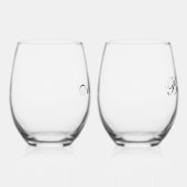 Minimal Classic Script Couple Names Engagement Weinglas Ohne Stiel (Rechts)
