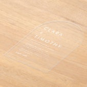 Minimal Classic Script Modern Wedding Invitation Acryleinladungen (Ablage )