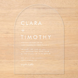 Minimal Classic Script Modern Wedding Invitation Acryleinladungen
