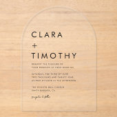 Minimal Classic Script Modern Wedding Invitation Acryleinladungen (Vorderseite)