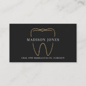 Minimal Classy Black and Gold Dentist Logo Modern Visitenkarte (Vorderseite)