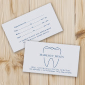 Minimal Classy Blue Dentist Ernennung Visitenkarte