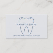 Minimal Classy Blue Dentist Logo Modern Visitenkarte (Vorderseite)