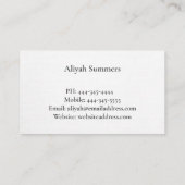 Minimal Classy Boho Linen Look Business Card Visitenkarte (Rückseite)