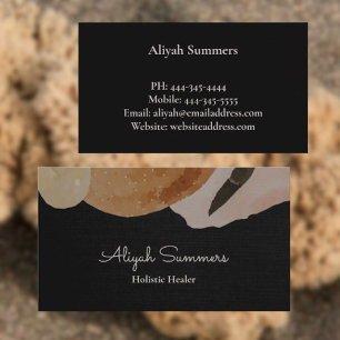 Minimal Classy Boho Linen Look Business Card Visitenkarte
