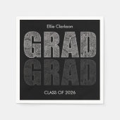 Minimal Classy Graduation Party Serviette (Vorderseite)