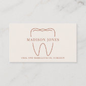 Minimal Classy Terracotta Dentist Logo Modern Visitenkarte (Vorderseite)