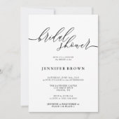 Minimal Clean Modern White Script Einladung (Vorderseite)