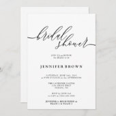 Minimal Clean Modern White Script Einladung (Vorne/Hinten)