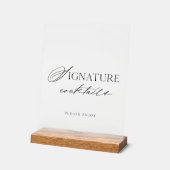 Minimal Clear Acrylic Signature Cocktails Wedding  Acrylschild (Winkel)