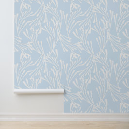 Minimal Coastal Coral in Light Blue Tapete