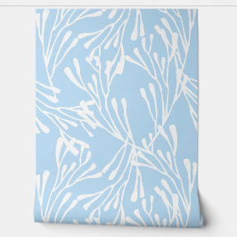 Minimal Coastal Coral Silhouette Cornflower Blue Tapete