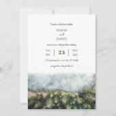 Minimal Coastal Redwood Forest View Beach Hochzeit Einladung (Vorderseite)