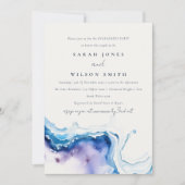 Minimal Coastal Sea Beach Watercolor Engagement Einladung (Vorderseite)