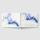 Minimal Coastal Sea Beach Watercolor Wedding Gästebuch (Voll)