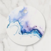 Minimal Coastal Sea Beach Watercolor Wedding Geschenkanhänger (Rückseite)