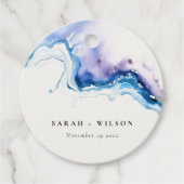 Minimal Coastal Sea Beach Watercolor Wedding Geschenkanhänger (Vorderseite)